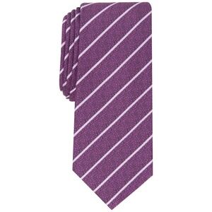 Alfani Tie Mens Primrose Stripes Berry Necktie Formal One Size NWT